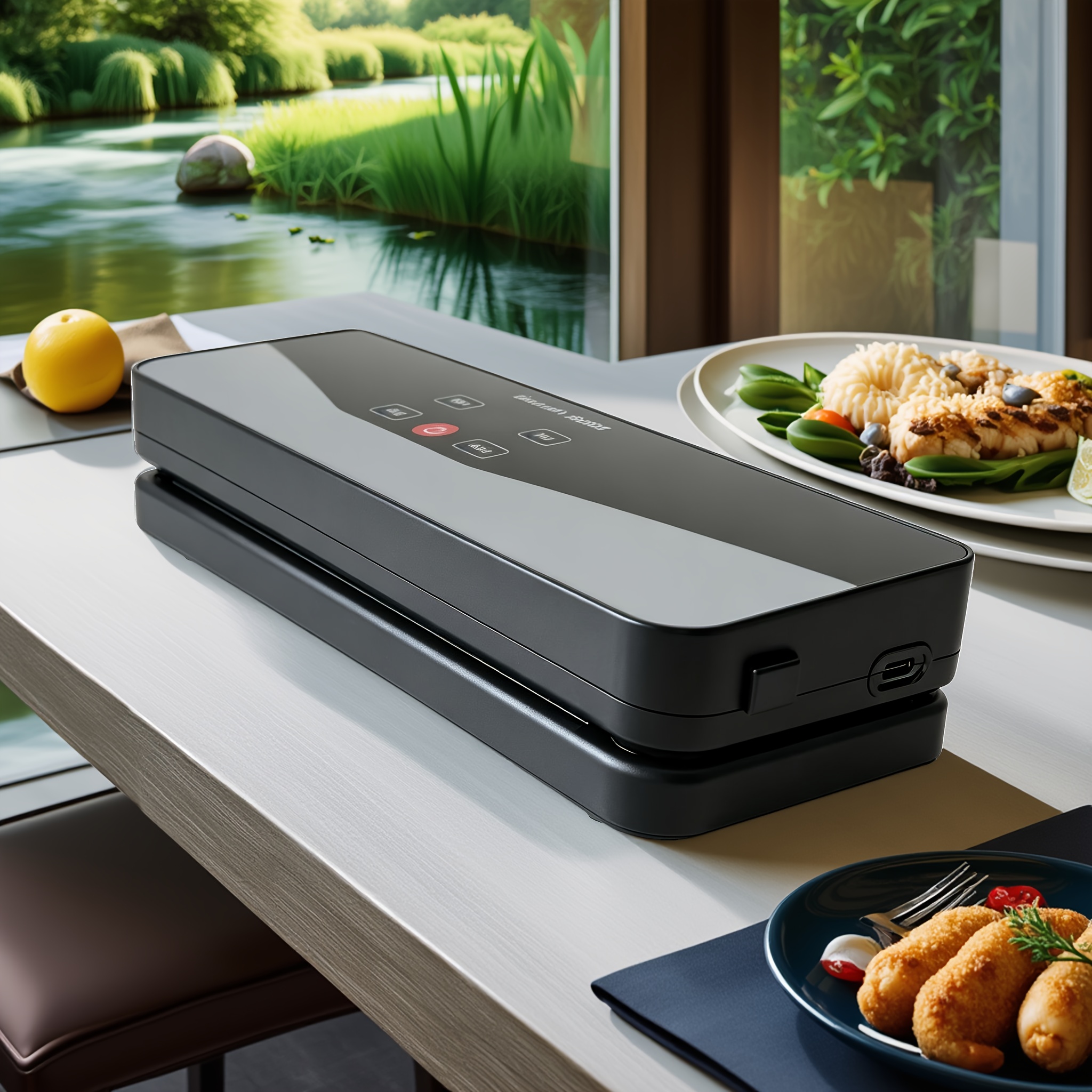 TEMU Elfo Laranja Portable Rechargeable Food Vacuum Sealer Machine With Operation, Compact Suitable For Indoor/outdoor Use, For, Camping, Travel -