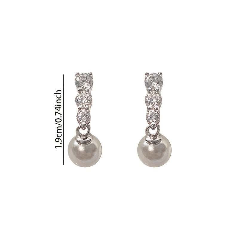 2pcs Women's Fashion Stud Earrings, 925 Sterling Silvery Gift Set