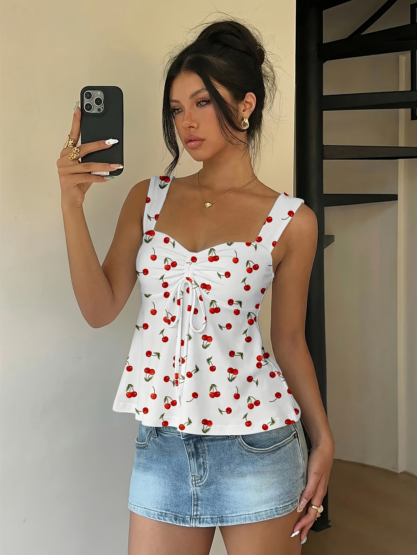cherry tank top sold on Temu United States