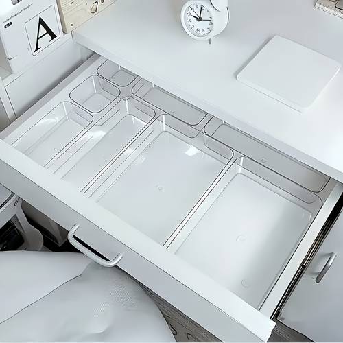 4 6 8 9pcs set of transparent acrylic cosmetic storage boxes multifunctional drawer built in partition organizer desktop office stationery storage box suitable for cosmetics and stationery storage home storage organizer desk drawer organizer for home storage makeup organizer clear drawer organiser storage rack large desk drawer storage bathroom drawer organizer desk organizer drawer organizer makeup vanity with chair desk organiser office desk accessory cosmetic