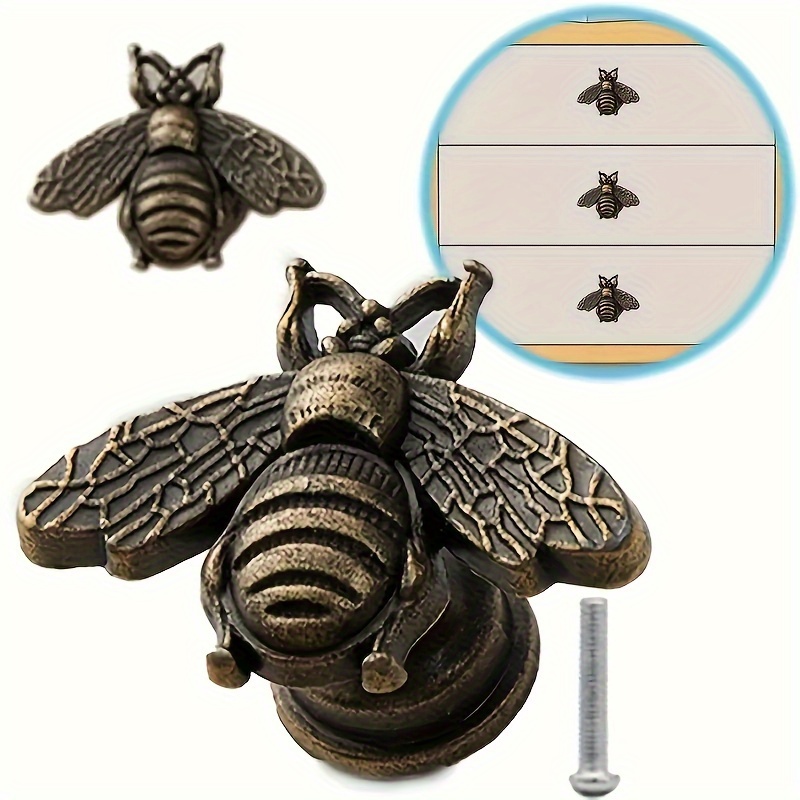 

10pcs Retro Insect Shape Drawer Handles For Furniture Decorative, Simple Knobs For Dresser Drawer Pull, Home Cabinet Wardrobe Handles For Wood