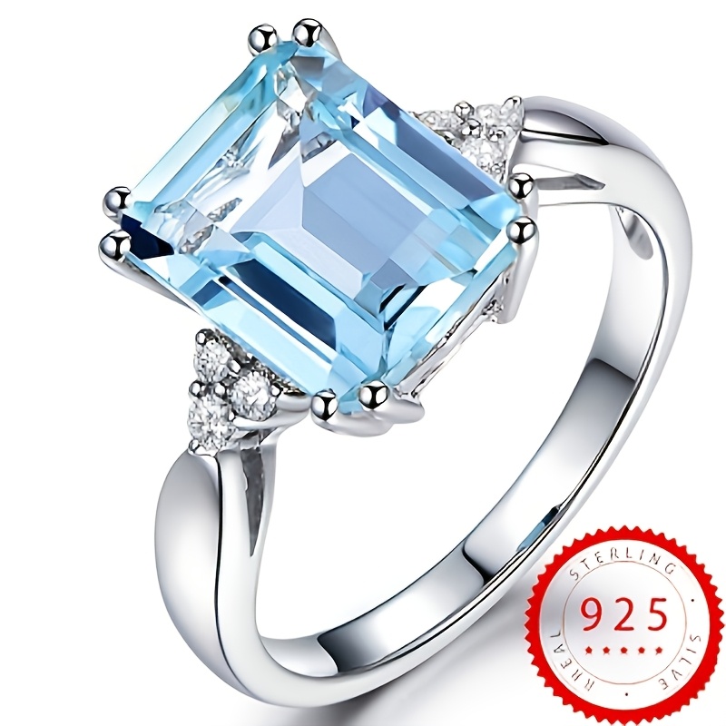 Image of 1pc S925 925 Silvery Plated Fashion Exquisite Ring Inlaid With Synthetic Synthetic Cubic Zirconiaia Men's And Women's High-quality Jewelry Festival Party Wear