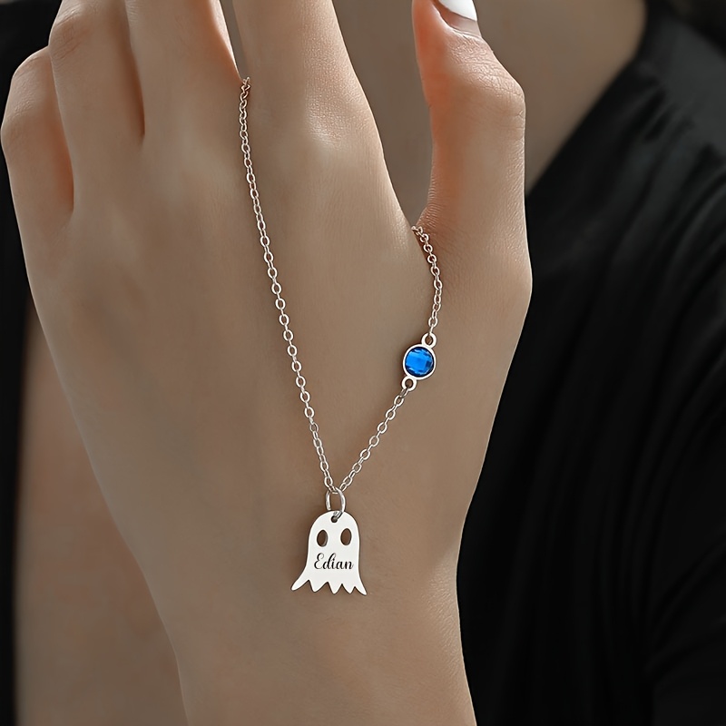Custom Halloween Delicate Name Necklace, 18K Gold Plated