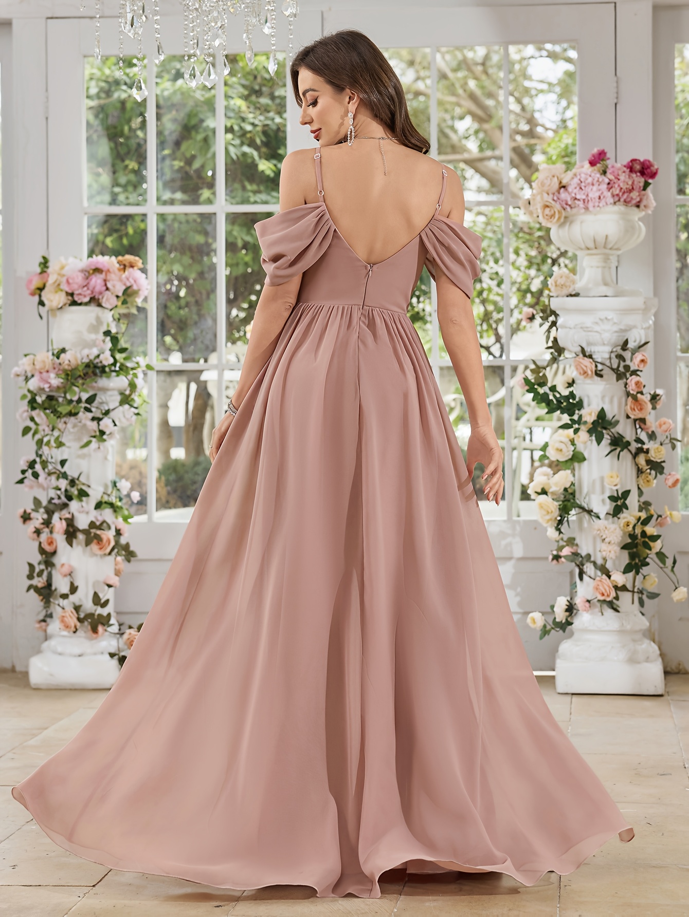elegant directional v neck camisole solid color chiffon