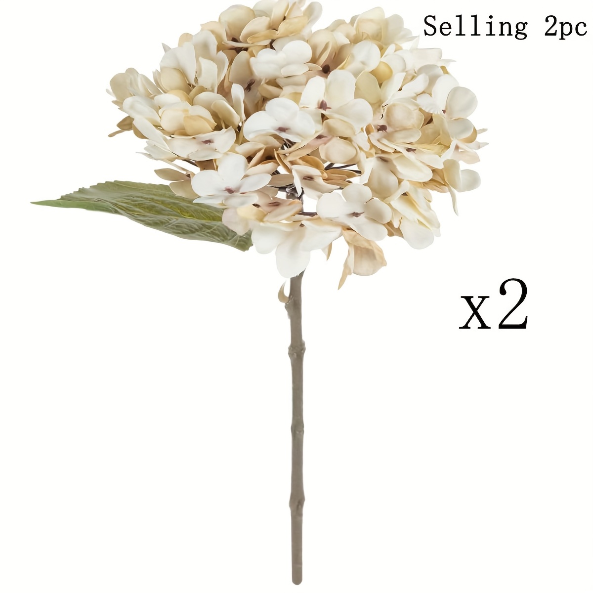 Image of 2pcs Outdoor Simulation White Hydrangea Flowers, Anti-uv Real Touch, Suitable For Indoor Home And Outdoor Garden Window Decoration , Summer, Autumn, , Graduation Season, Mother's Day, Party Activities