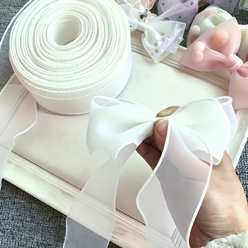 393.7" Ribbon, 1 Roll, For Bouquet Gift Wrapping, Birthday Cake Baking Edge Decoration Bow, Daily Use, For Christmas, Halloween, Valentine's Day, Mother's Day Holiday Gift Additions