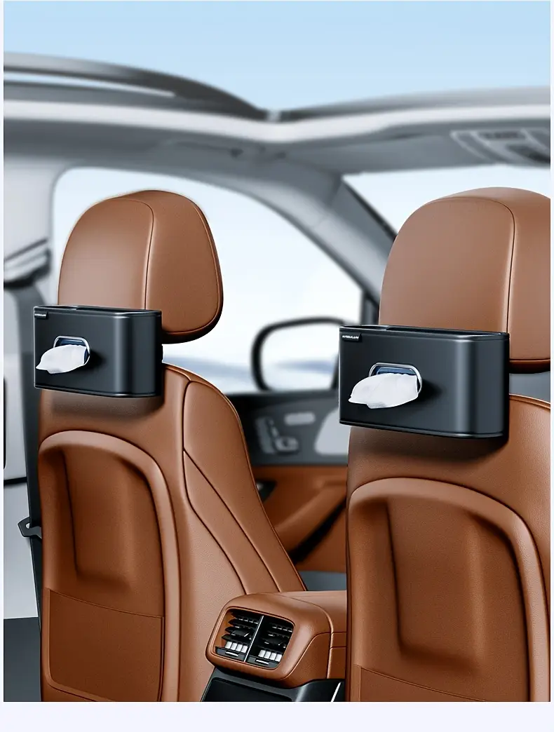 1pc leather car seat back tissue holder smooth extraction universal vehicles with armrest and headrest high quality interior accessory tissue holder for car Product details 10
