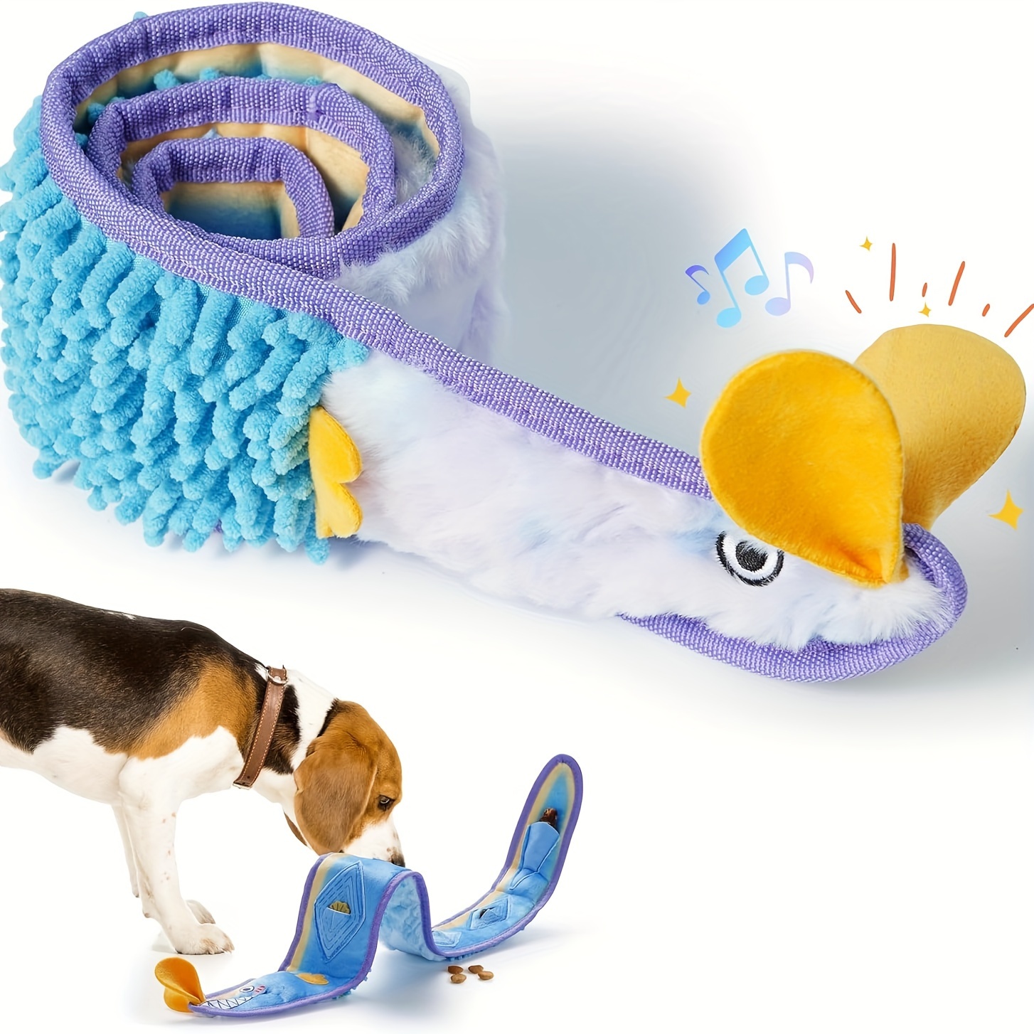 

Nocciola No Stuffing Eel Crinkle Dog Squeaky - Dog For Tug Of War, Snuffle Dog | Tough Dog For Small & Chewers, Dog To