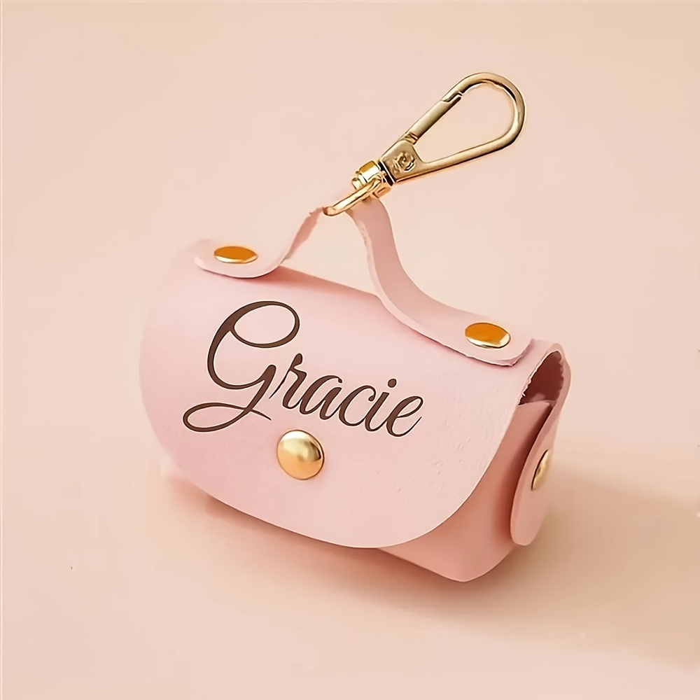 Personalized Dog Poop Bag Holder, Custom Name Dog Waste Bag Holder, Leather Poop Bag Dispenser, Engraved Dog Poop Bag, Custom Dog Mom Gifts