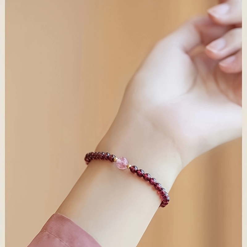 

Bracelet Élégant d' Française Perles de - Pierres Rouges et l' et l', ou Cadeau