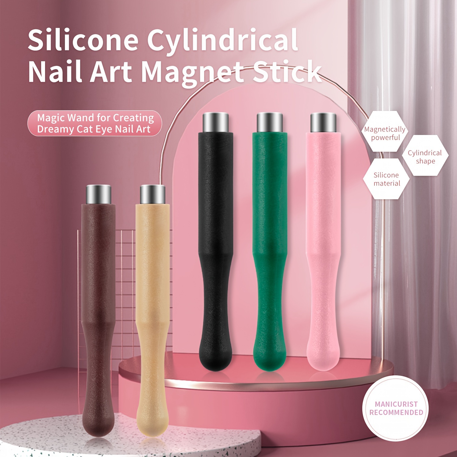 

Magnetic Nail , Strong Magnetic Cylinder For Nail Polish Gel, Cat Eye French Manicure Tool, Nail Gel