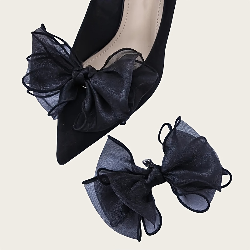 versatile silk bow detachable shoe charms pair perfect Temu