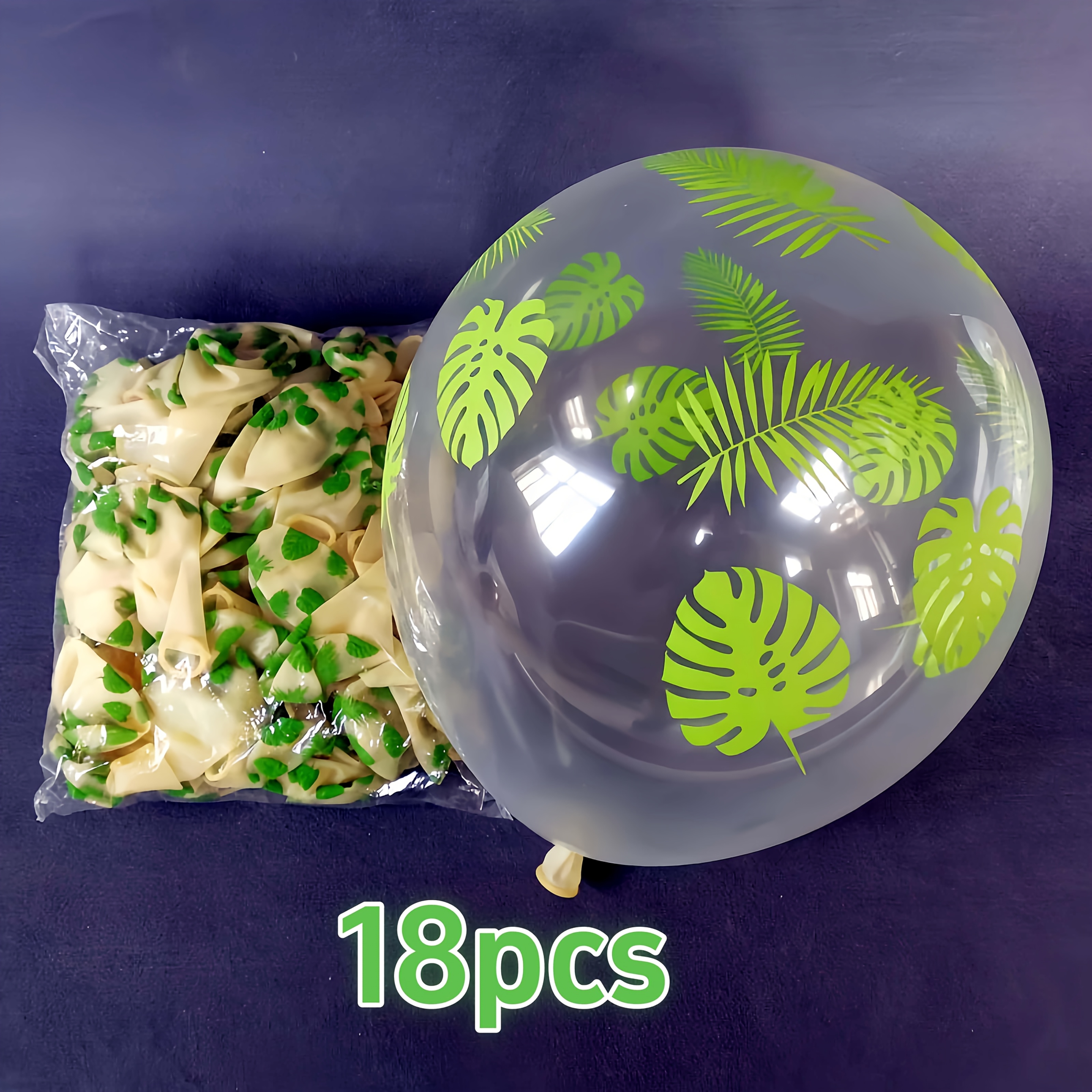 Image of Palm Leaves Balloons Theme Balloons Hawaiian Party Balloons 12 Inch Clear Latex Balloons For Birthday Jungle Tropical Party Decoration