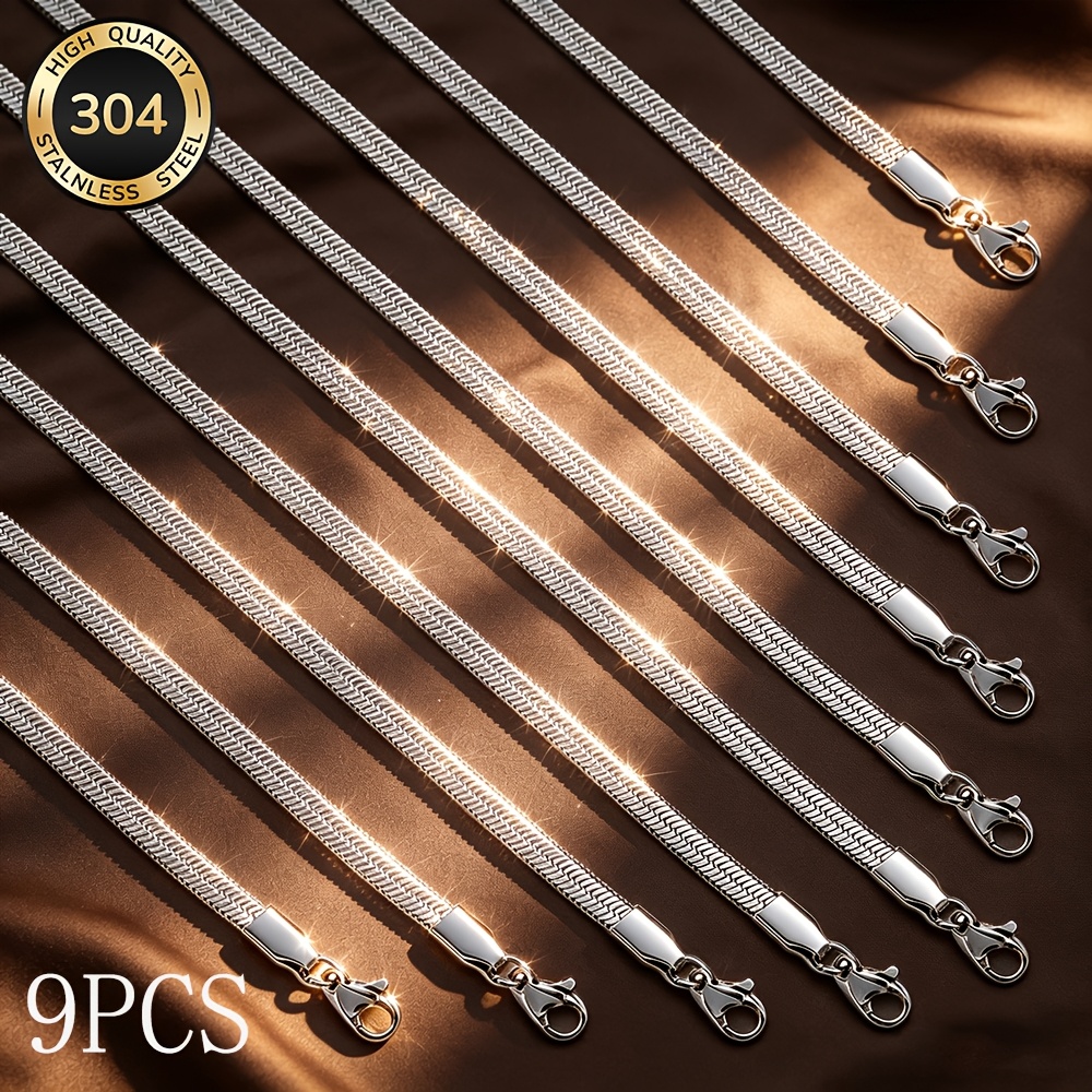 TEMU 9-teiliges hochwertiges, verstellbares Edelstahl-Edelstein-Set im klassischen Stil mit 3,0-mm-Klingen, Anti-Fade, bequem und vielseitig, einfach