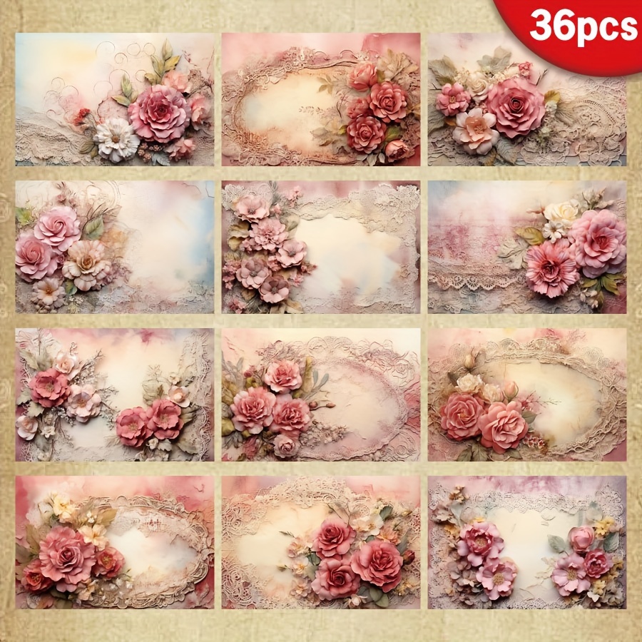

36 Sheets A5 (8.26*5.7in)rose Writable Scrapbook Paper, Scrapbooking Diy Paper, Handmade Greeting Cards, Perfect For Packaging, Bullet Journals, Craft Supplies, Decoration