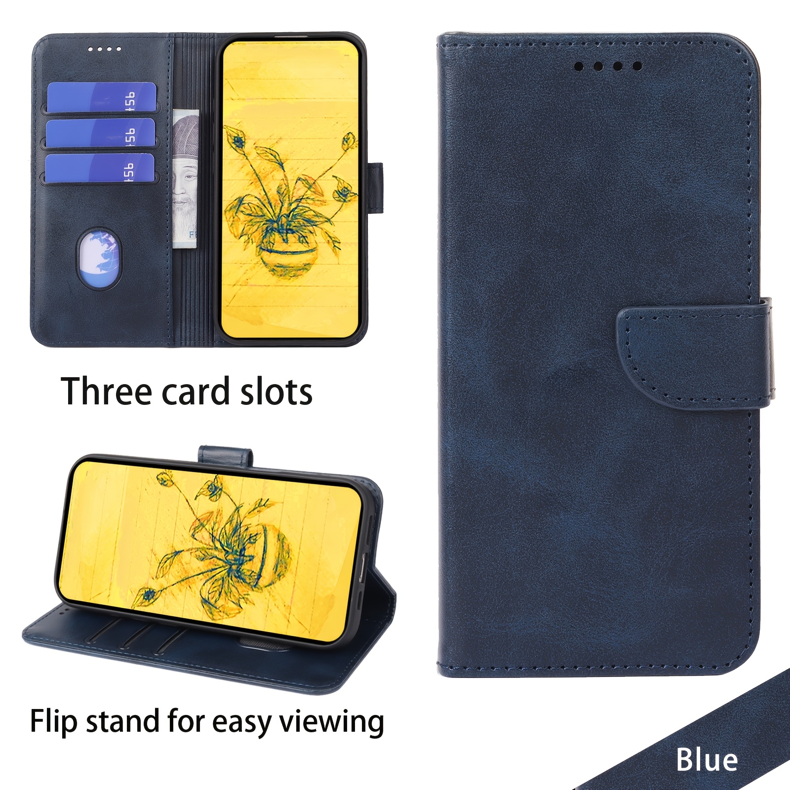 TEMU Phone Case - Suitable For Redmi A7 Pro 4g Flip Phone Case, With 3 Credit Card Slots Wallet Phone Case, Providing Protection For Your Phone, Gift