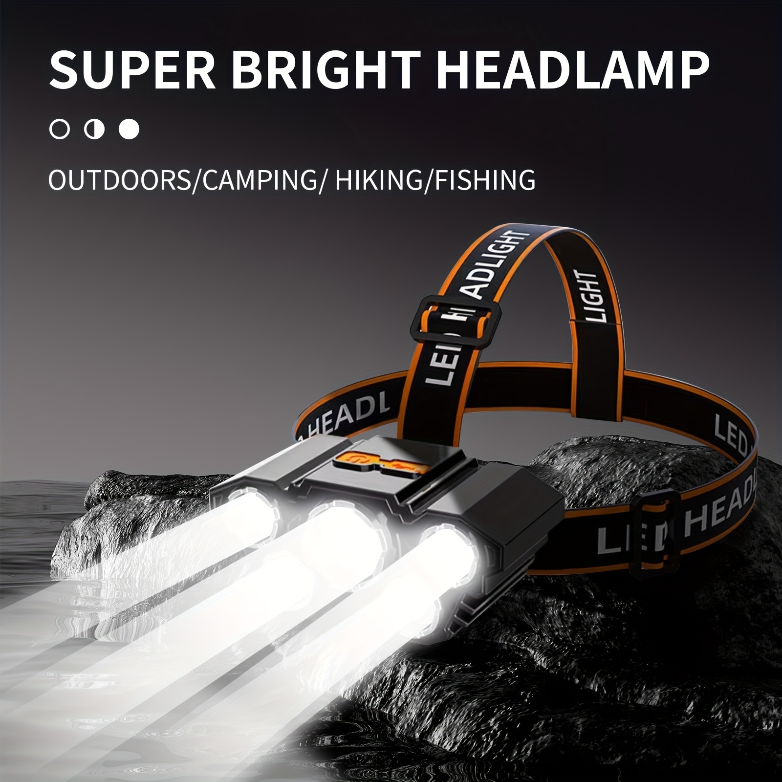 

2 Packs Rechargeable Super Multifunctional 5led Headlight Mounted Usb Charging Headlight 4- Headlight , For Running, , , Camping