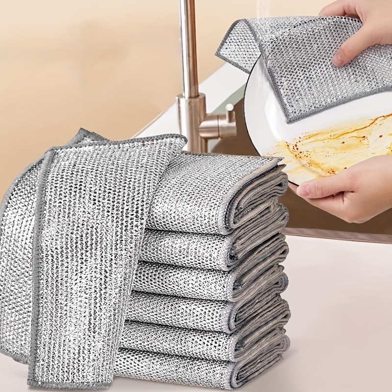 

10 Dry And Wet Dish Cloths, No-scratch Dish Cloths, Cleaning , Time-saving Wipes Cleaning Cloths,