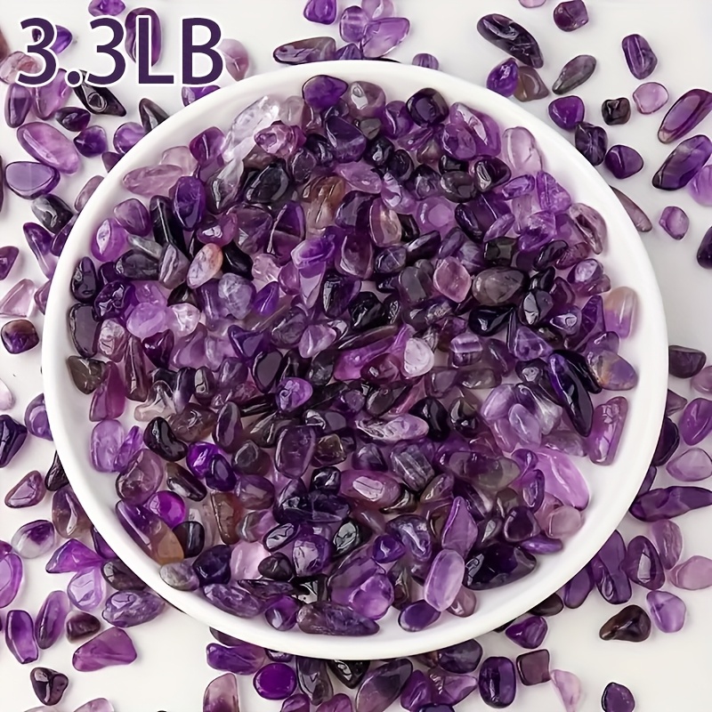 TEMU 3.3/5.5/7.7lb Amethyst Gravel, Amethyst Jewelry For Home Decor, For Fish Tank And Flower Pots, Crystal , Size 7-9mm, Halloween & Christmas Gifts