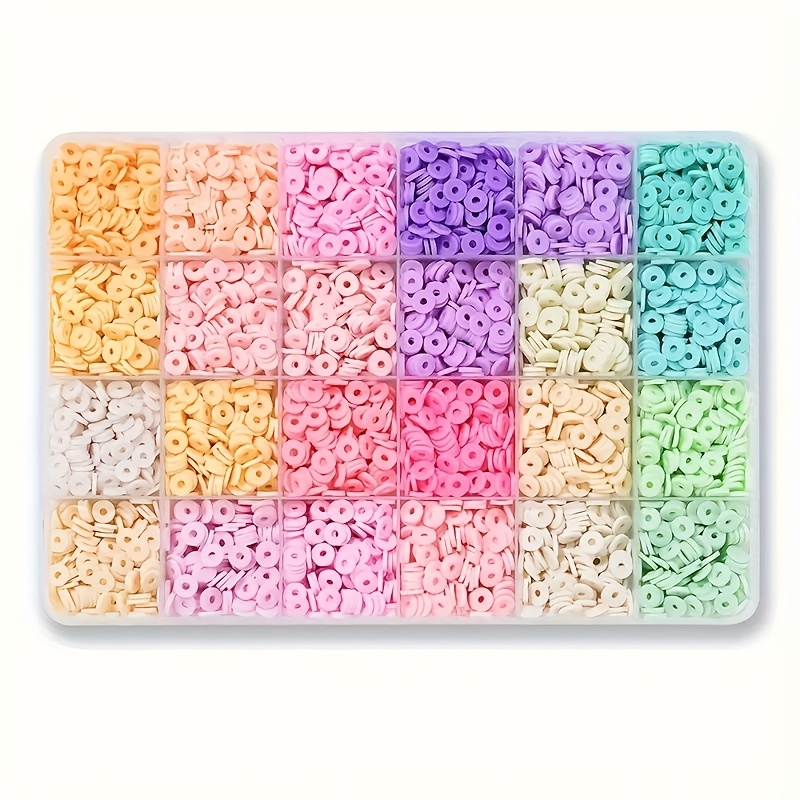 4200pcs / Unique Polymer Clay Beads Set Polymer Clay Beads Set Bohemian Bracelet Necklace Making Letter Beads Additions Kit, 24 Colors