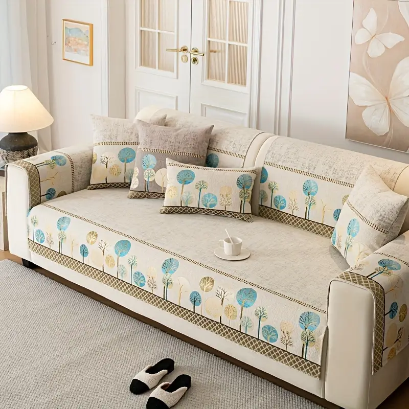 1pc light luxury sofa couch cover pet geometric embroidery sofa slipcover universal anti slip sofa cover furniture protection cover suitable for bedroom office living room decoration Product details 6