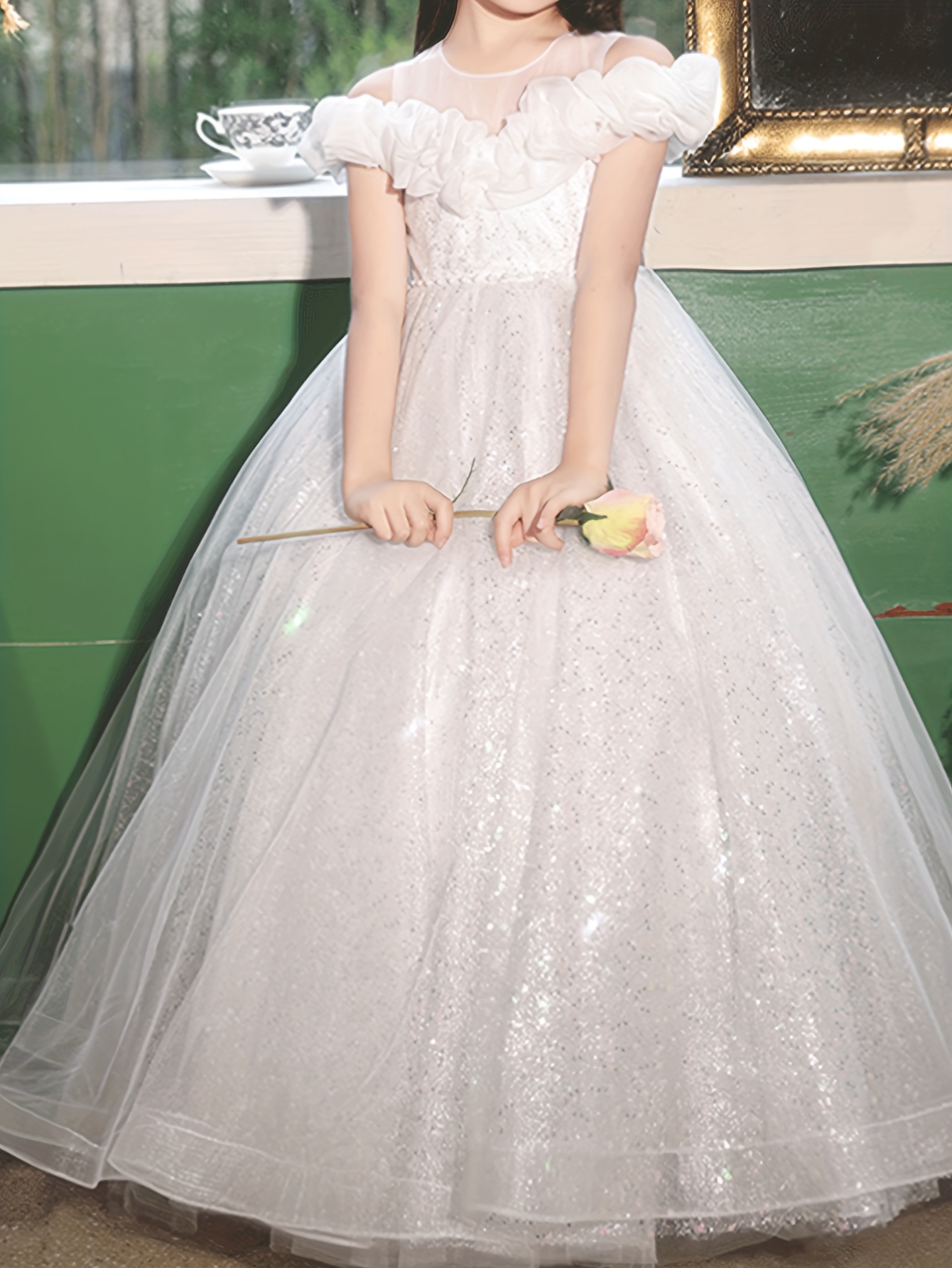 open lace back dress 2021 Big Ball Gown Puffy Princess Wedding Dress