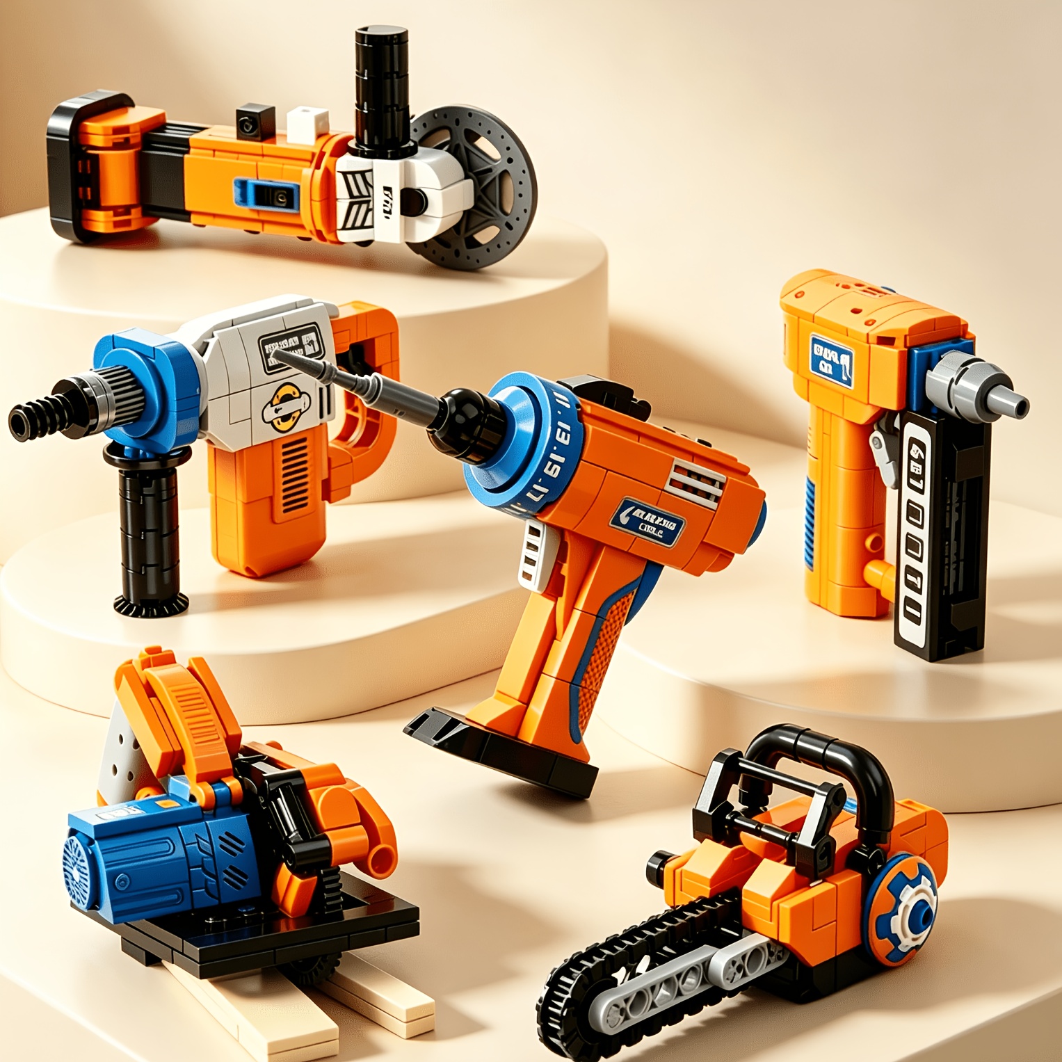 Creative Tool-themed Building Block Models, Educational Gift