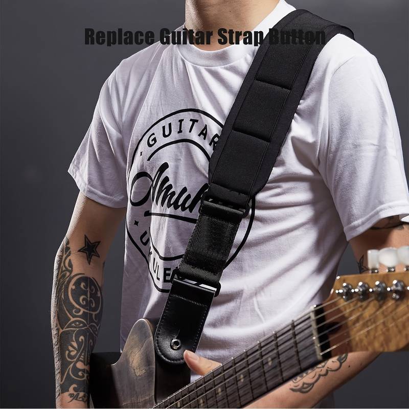 2-Pack Guitar Strap Lock Button Pins – For Acoustic, Electric, Bass, Ukulele – Choose 3 Colors