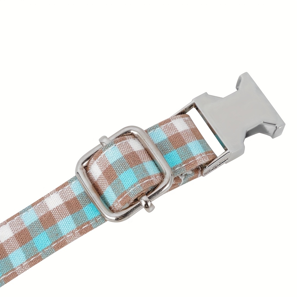 Buckle Dog Collar with British Plaid Design, Customizable