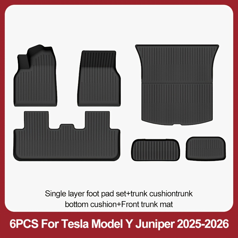 Image of Tpe Material Single-layer Foot Mats 6pcs Set, Suitable For Left-hand -seater Models, Easy-to- Easy And Stylish Foot Mats, Universal, Wear-resistant And Non-slip, Easy To Clean