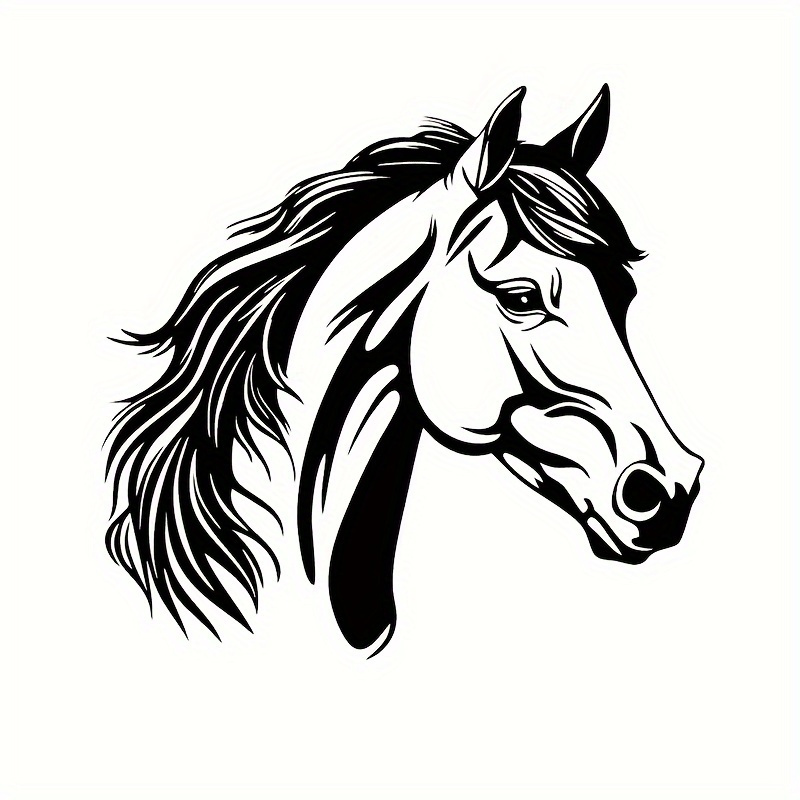 

Vinyl Horse Head Decal Sticker - Single Use For Car, Laptop, Truck, And Wall Decor