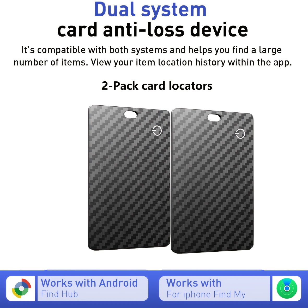 Image of 2 Devices Support Ios + Find + Wireless Tracking, The Size Of Card, Lightweight And Portable, Call Smart Voice, Suitable For Wallets/keys/luggage And Other Items To Prevent Loss