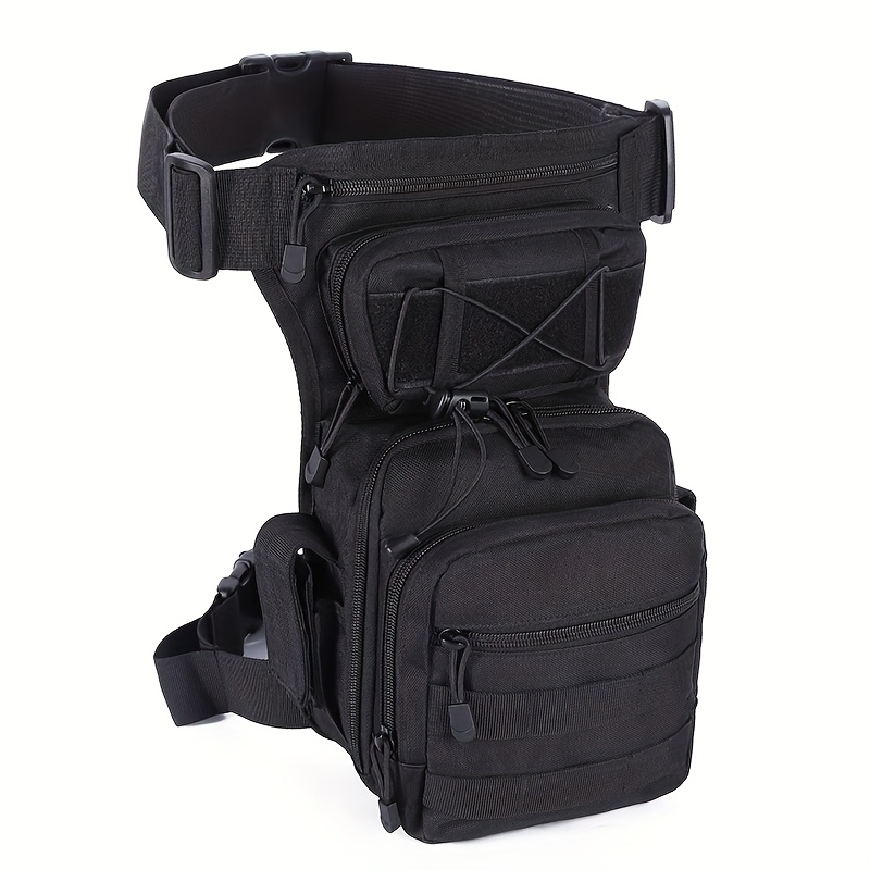 Image of Tactical Fanny Pack, Outdoor Sports Training Fitness Multi-functional Bag, Wearing , Tied To The Thigh, Suitable For , Outdoor Camping Adventure, Travel, Personal Storage Bag - B