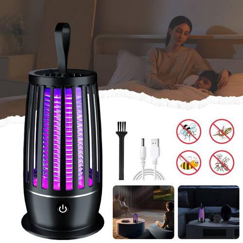 usb rechargeable portable mosquito lamp fly trap suitable for indoor use usb bug zapper with low voltage operation for pets ideal for home picnic insect killer device
