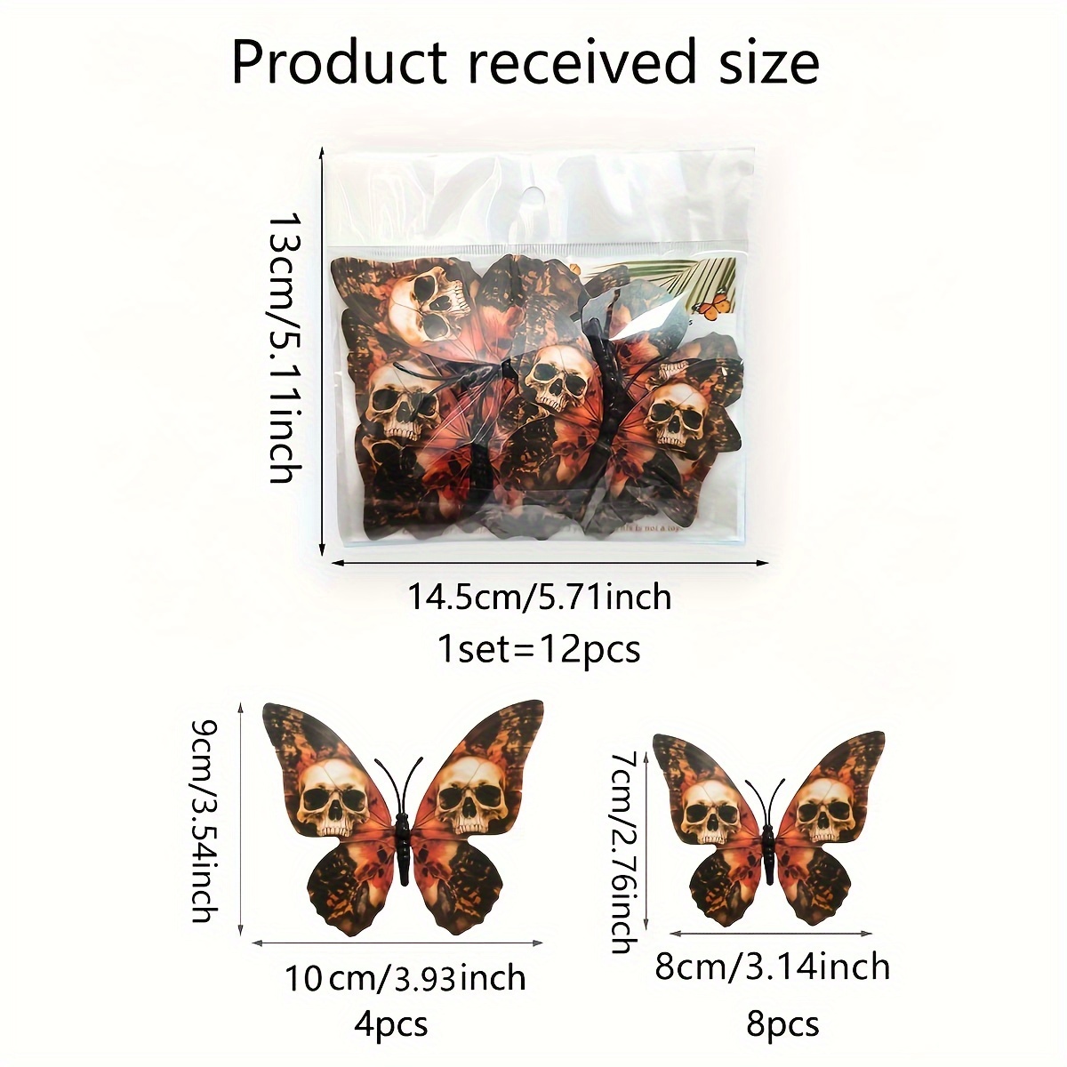 A Set Of 12pcs Py3041 3d Stereoscopic And Stickers For Halloween Background Wall Decoration