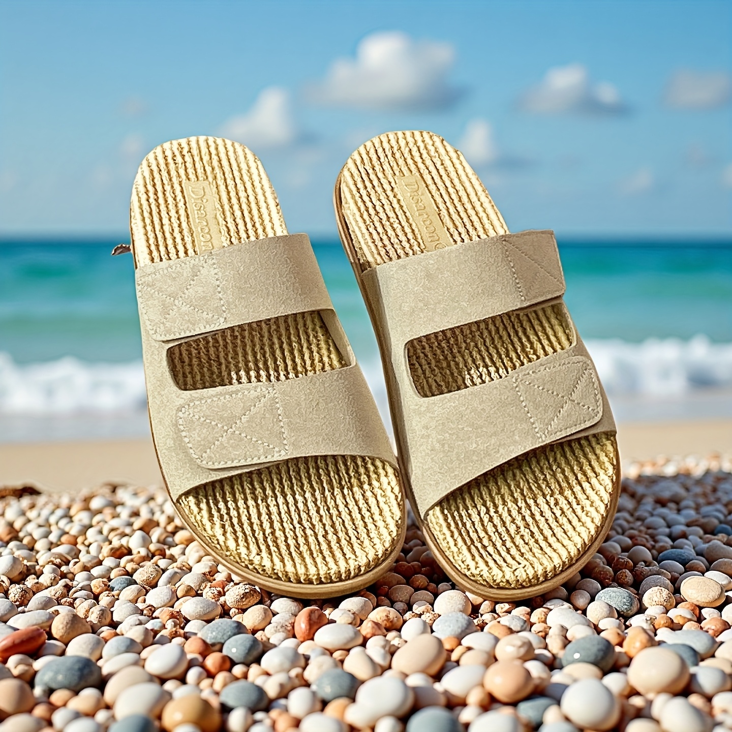 summer casual mens shoes stylish outdoor sandals lightweight non slip durable breathable adjustable lace beach slippers made of pu high   eva material comfortable indoor home bathroom slippers suitable for   sports sandals Product details 5