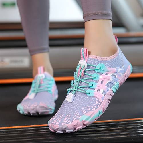 unisex five toe water shoes breathable mesh quick dry yoga swim beach footwear with non slip rubber sole for outdoor activities hiking pool lightweight spring summer design versatile activity footwear stylish athletic footwear flexible fabric upper