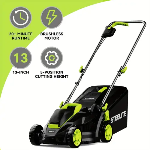 13 inch cordless lawn mower 21v electric lawn mower with brushless motor for garden 4 0ah battery charger included