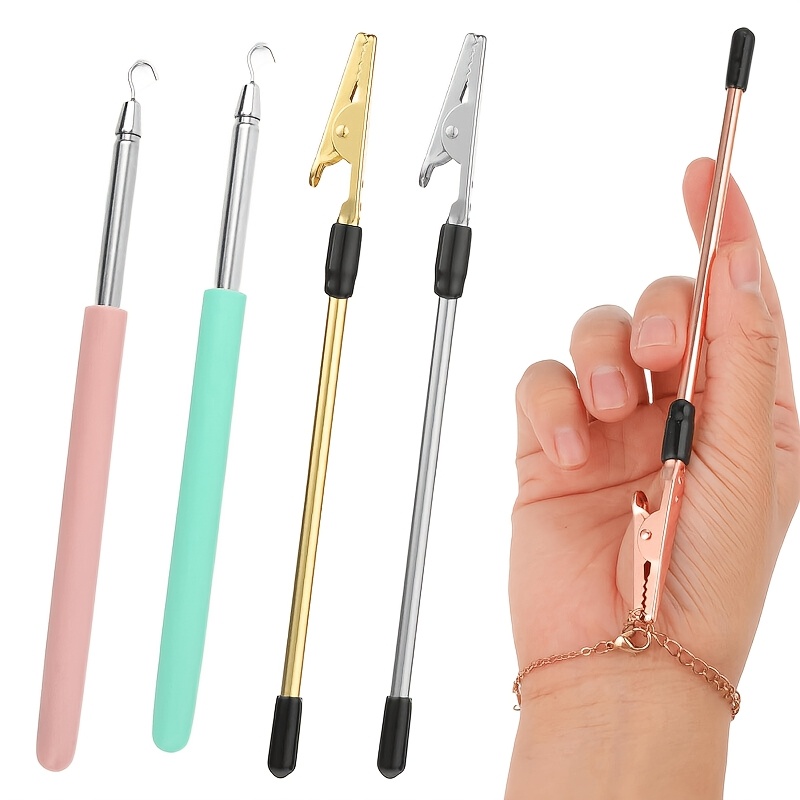 TEMU 4pcs Bracelet Wearing Aid Set, Quick-release Hooks Suitable For Necklaces, Jewelry, Watches; Portable Self-service Bracelet Tool, Buckle Assist