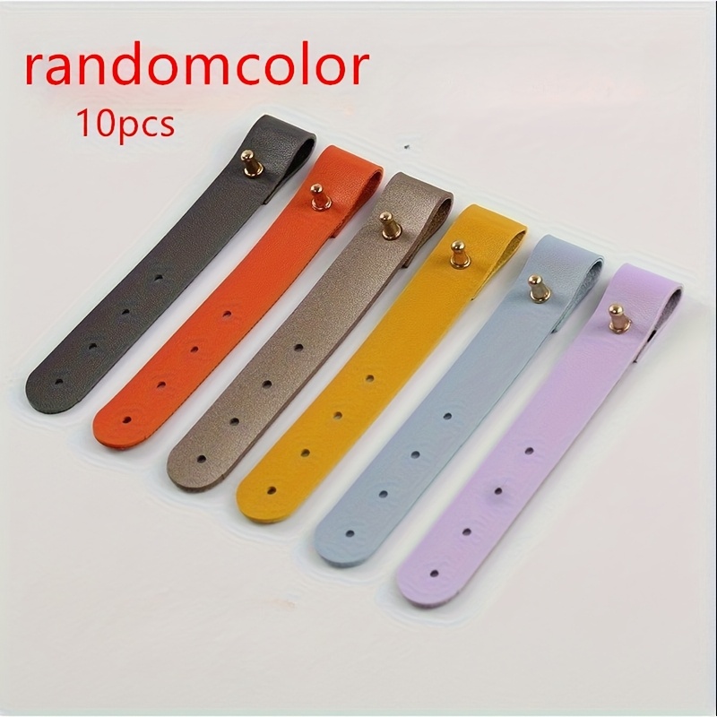 E-shop 10 Stück (10 Stück) PU-Leder-Kabelbinder, kompatibel mit Kopfhörern – Verschiedene Farben – Strapazierfähige Kabel-Organizer, Schreibtisch- &