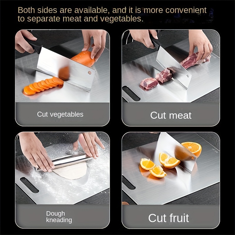 premium   steel double sided cutting board thick   kitchen   for food prep dough kneading details 2