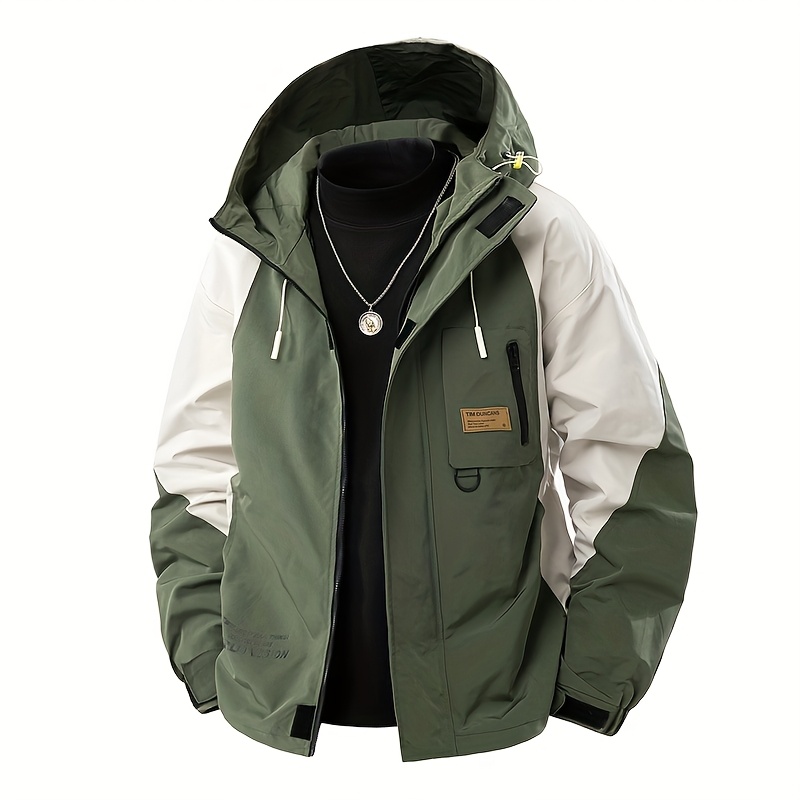 mens plus size casual hooded work jacket relaxed fit Temu Mauritius