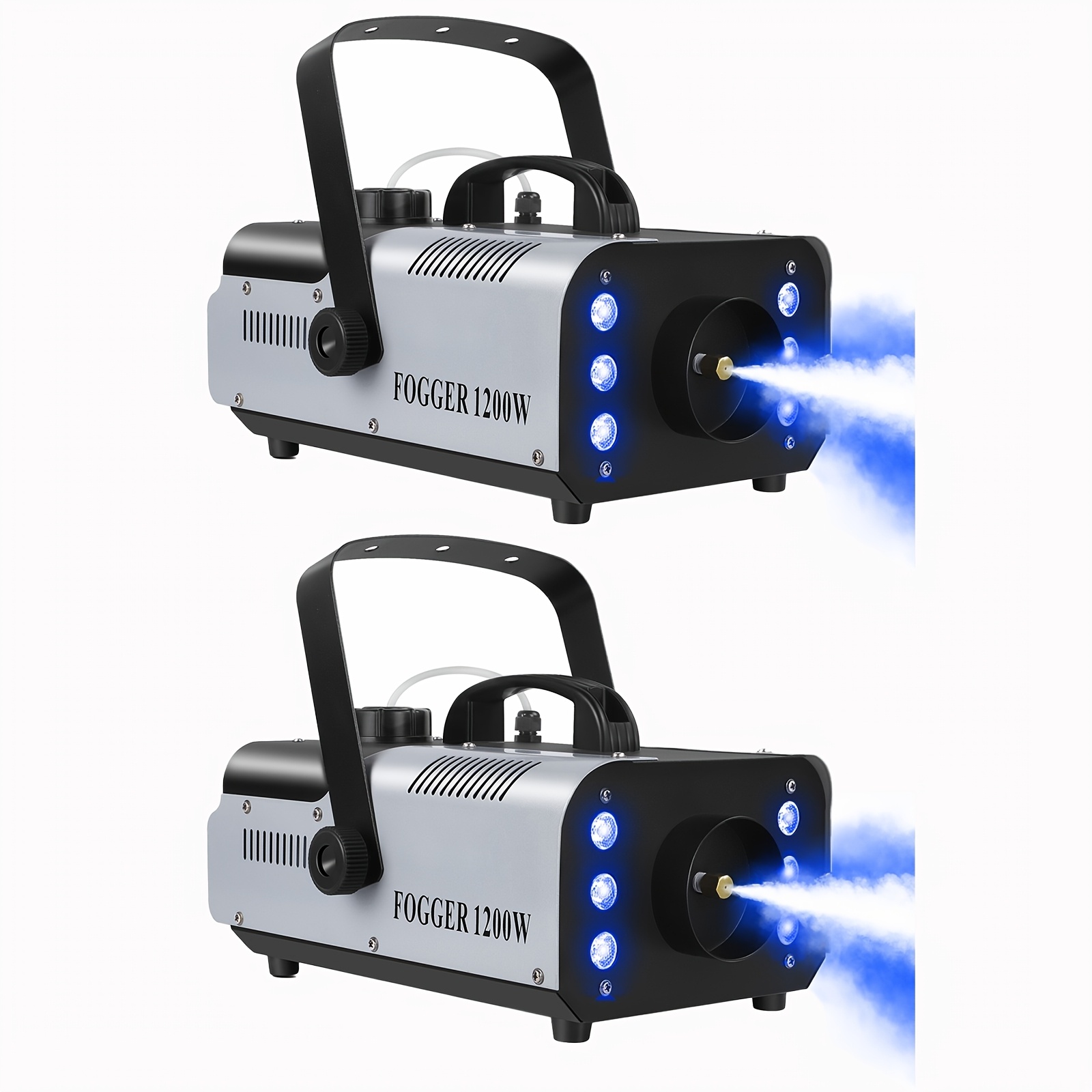 TEMU 2pcs 1200w Fog Machine With Rgb 6-led Lighting, Smoke Generator, Stage Effects Equipment Smoke Machine For Plays, Theater, Professional , ,