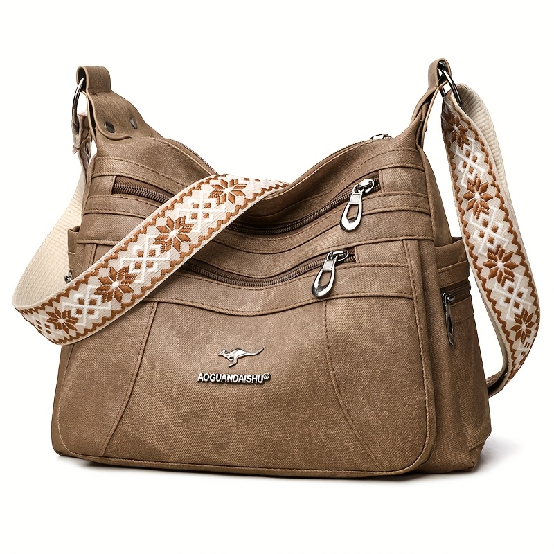 【U LAN】Vintage tester zipper shoulder bag Slouch Distressed Zipper Bag | Most Wanted USA – mostwantedusa