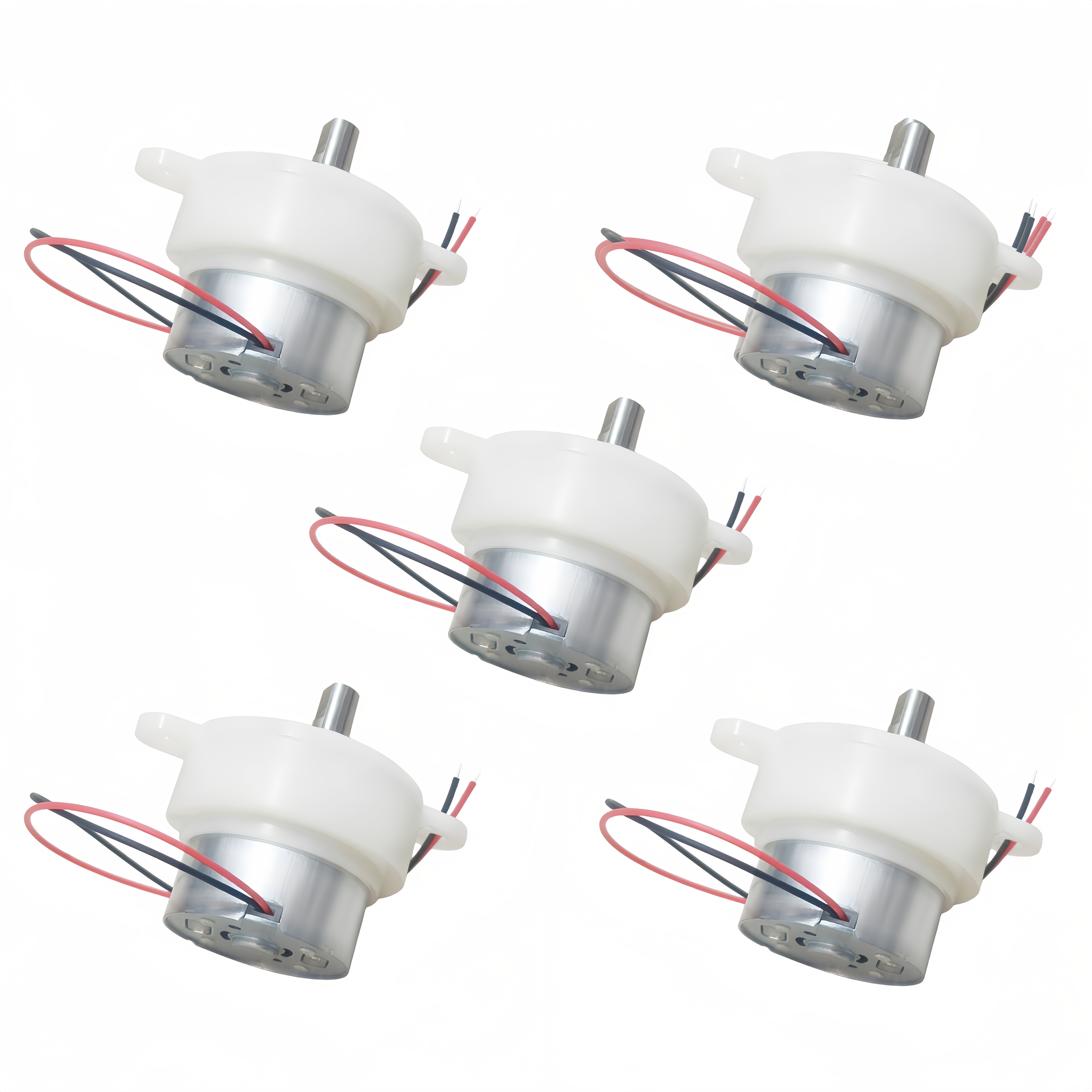 TEMU Set da 5 motori -300 6V mini reversibili ad e bassa velocit� con riduttore e albero a D da 5mm - Silenziosi, adatti per robot fai da te, auto