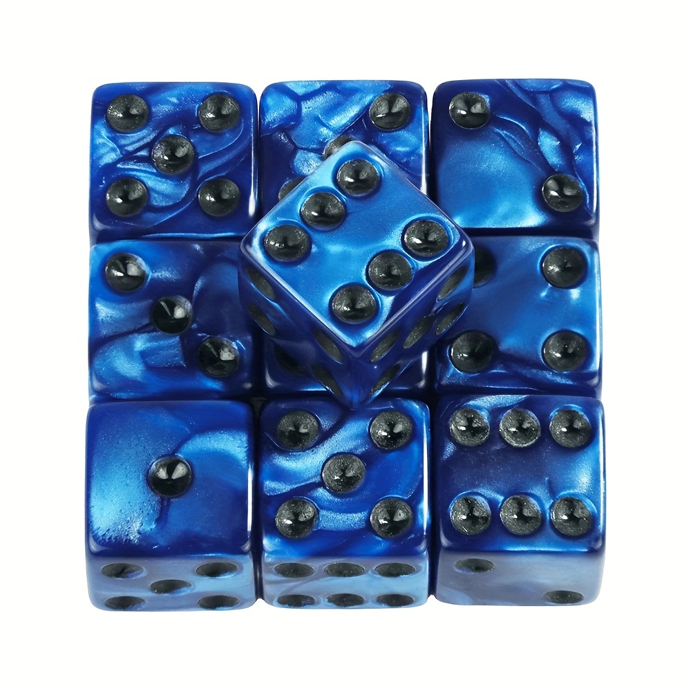 Colorful Right-Angle Pearl-Pattern Dice, Pack of 10