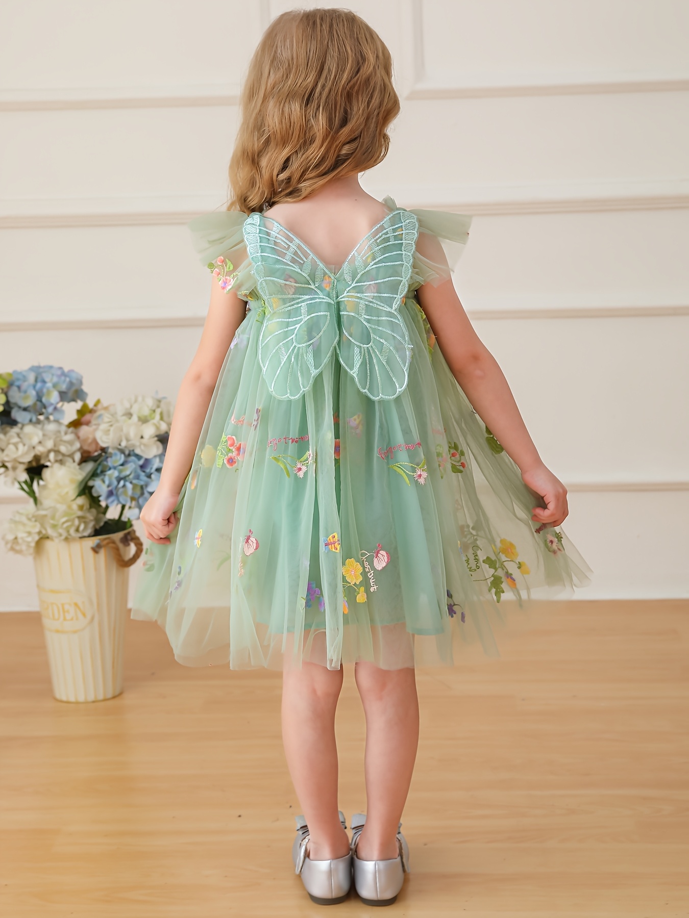 baby flower embroidery dress decor fairy - Temu