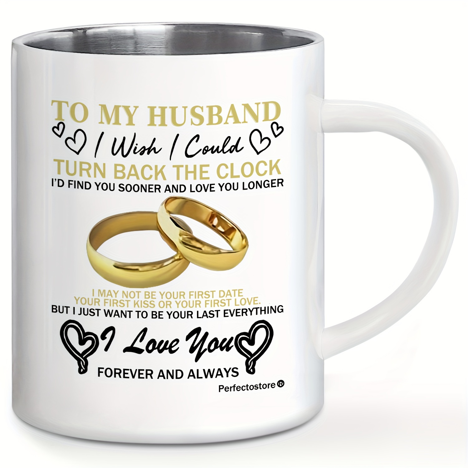 Romantic Stainless Steel Coffee Mug for Husband