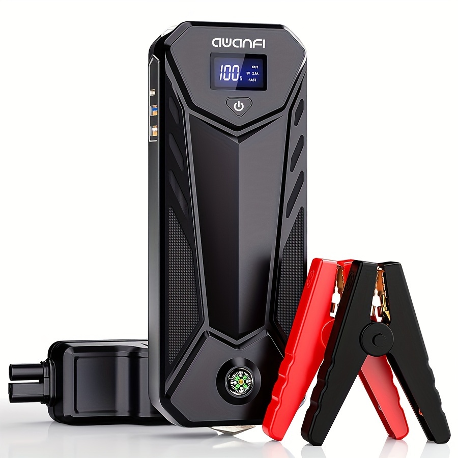 

3000a Supercharged Car Jump Starter, Portable Car Battery Pack, 12v Jumper Box For Up To 10.0l Gas Or 8.0l Engine, All-in-one Emergency Power Bank, Flashlight & Sos Mode For Outdoor Adventures