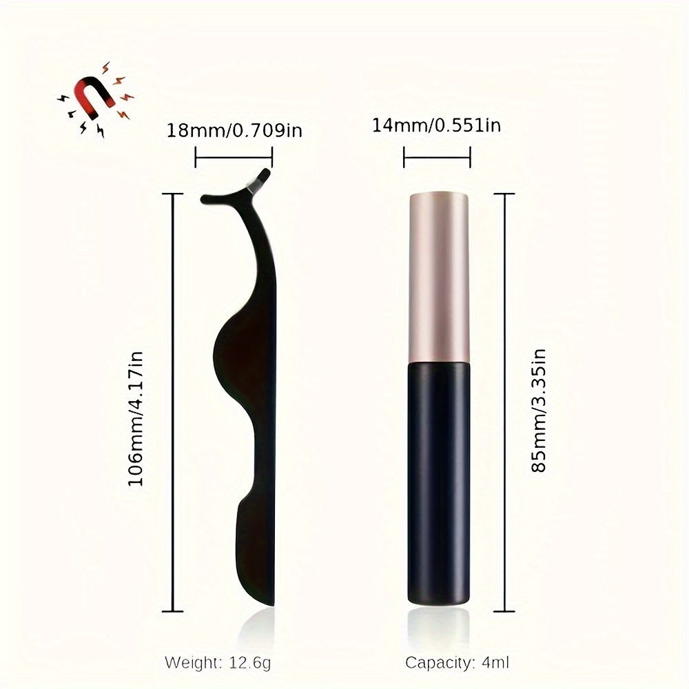 magnetic eyeliner and lashes pairs reusable false eyelashes with 2 eyeliner pens alcohol free no needed easy application for beginners tweezers included natural look for parties and festivals details 2